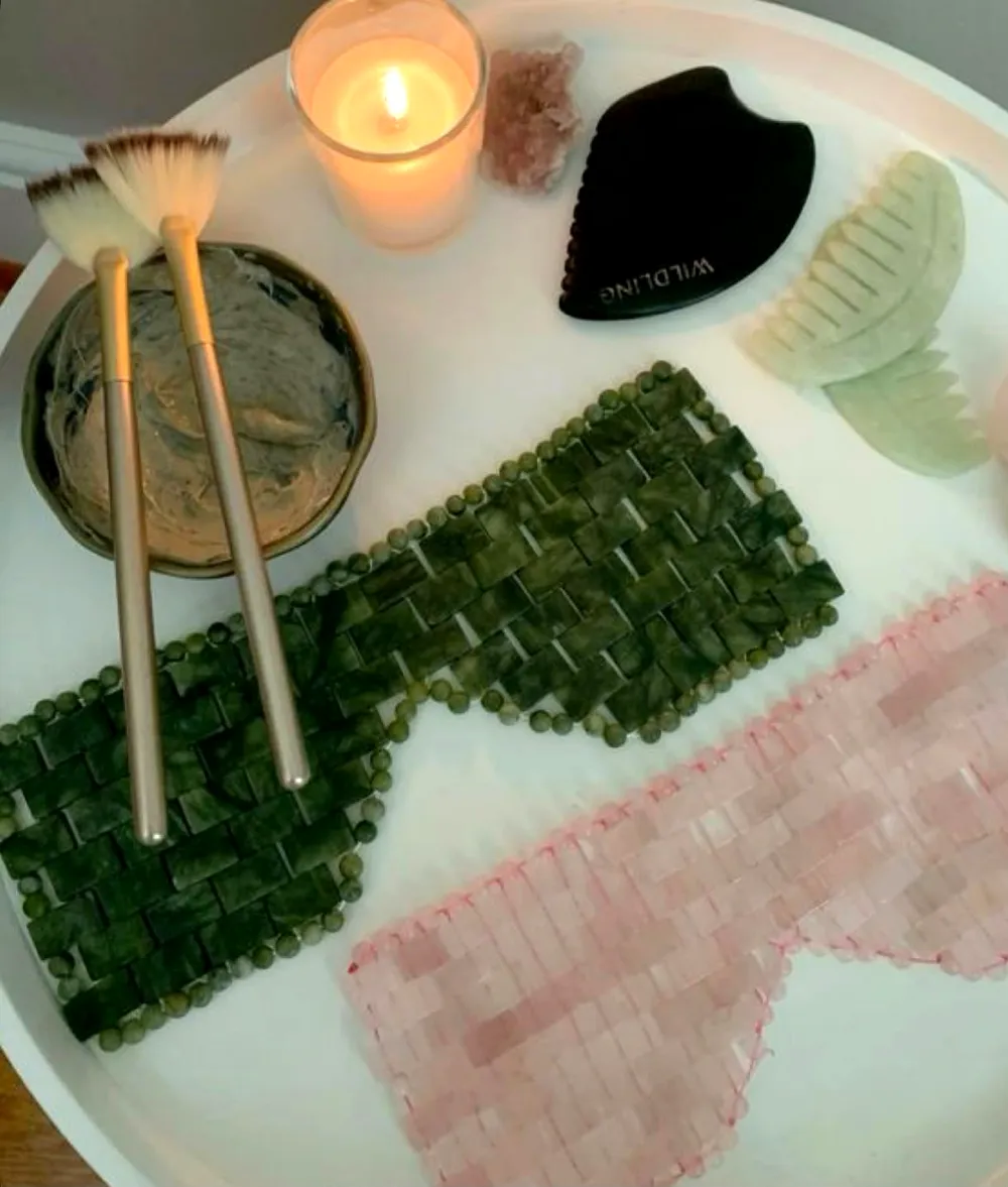 Facial tools and treatment products at Lumora Beauty and Aesthetics
